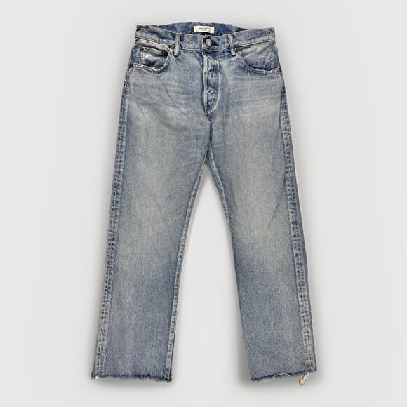 Moussy Vintage Womens Jeans 29 Japanese Selvedge Denim High Raw Split Hem - Picture 1 of 16